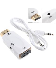 Fusion video signāla pārveidotājs HDMI uz VGA (+ audio), balts