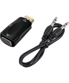 Fusion video signāla pārveidotājs HDMI uz VGA (+ audio) melns