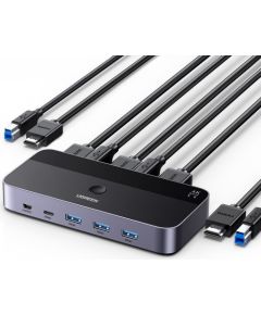 KVM UGREEN CM664 switch 3xUSB-A,2xUSB-B,2xUSB-C,3xHDMI,micro USB