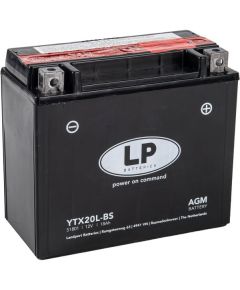 AKUMULATORS LANDPORT 12V 18Ah komplektā elektrolīts 175x87x155mm YTX20L-BS AGM