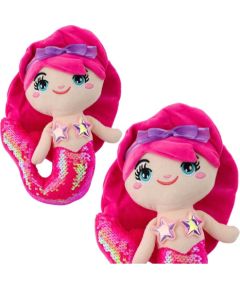 Leantoys Pluszowa Syrenka Przytulanka Ogon W Cekiny Intensywny Róż 28cm LEAN Toys