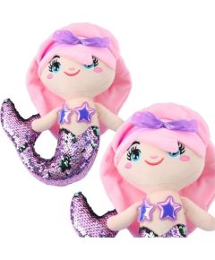 Leantoys Pluszowa Syrenka Przytulanka Ogon W Cekiny Dwukolorowe Fioletowa 28cm LEAN Toys