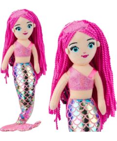 Leantoys Pluszowa Syrenka Przytulanka Holograficzny Ogon Różowa 48cm LEAN Toys