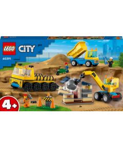 LEGO City Ciężarówki i dźwig z kulą wyburzeniową 3 szt. (60391)