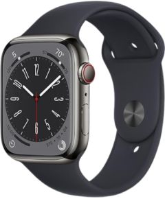 Apple Watch Series 8 41mm GPS + Cellular Stainless Steel - Graphite (Atjaunināts, stāvoklis kā jauns)