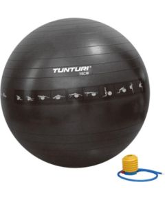 Vingrošanas bumba TUNTURI Gymball 75cm pretsprādziena, melna