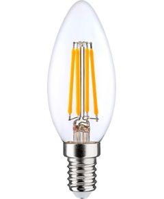 Visional C35 LED Filament Bulb E14 4W 3000K 520lm Caurspīdīga Stikla 220–240V RA>80