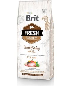 BRIT Fresh Turkey & Pea Fit & Slim - Dry dog food Turkey with pea - 12 kg