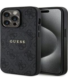 Guess Apple  iPhone 15 Pro 4G Collection Leather Metal Logo MagSafe Black