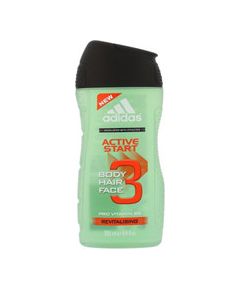 Adidas Hair & Body Active Start Shower Gel, Shampoo, Face Wash - Shower gel and shampoo for men 3 in 1 250ml