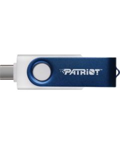 Patriot Memory 64GB Xporter X550 USB flash drive Dual USB A+C (PS64GX550AAD) White, Blue