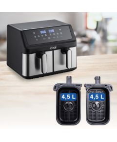 Eldom IDEAL Fat-free fryer, double horizontal 9L, 8 functions - including food drying