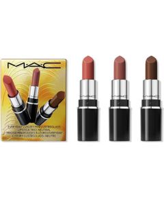 MAC Everyday Luxury Mini Lustreglass Neutral Lipstick Trio - Sada na rty