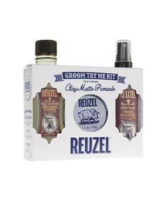 Reuzel Clay Matte Pomade Groom Try Me Kit - Gift set of hair care for men