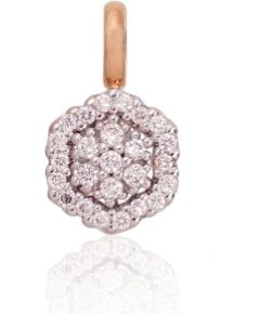 Zelta kulons #1300517(Au-R+PRh-W)_DI, Sarkanais Zelts 585°, rodijs (pārklājums), Briljanti (0,085Ct), 0.65 gr.