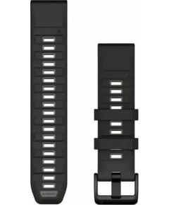 Garmin QuickFit® 22 Watch Bands, Black/Pebble Gray Silicone