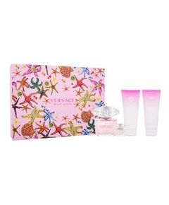 Versace Bright Crystal Gift Set EDT 90 ml, body lotion 100 ml Crystal Bright, Bright Crystal shower gel 100 ml, and miniatures Bright Cr 90ml
