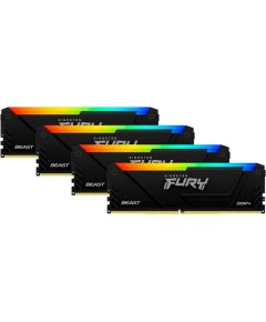 Kingston DDR4 - 32GB -3600 - CL - 17 (4x 8 GB) quad kit (black, KF436C17BB2AK4/32, Beast RGB, INTEL XMP)