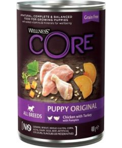 Core Puppy Original, karma mokra, dla szczeni�t, kurczak, indyk i dynia, 400g, puszka