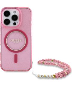 Guess IML Glitter Strap MagSafe Case Чехол для Apple iPhone 16 Pro