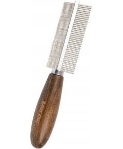 Revlon Ekskluzywny grzebie� dwustronny,dla zwierz�t, z metalow� nasad�, drewno bukowe, 38/65 pin�w, wym.4x18,8cm