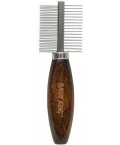 Beta Tools Ekskluzywny grzebie� dwustronny, dla zwierz�t, z metalow� nasad�, drewno bukowe, wym.3,8x12,6cm