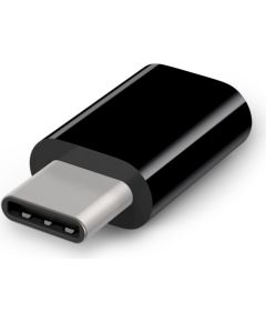 Fusion Универсальный Адаптер Micro USB на USB Type-C (USB-C) Черный (EU Blister)