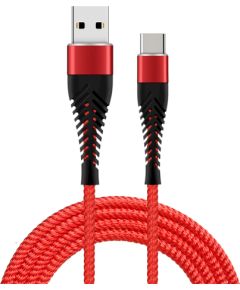 Кабель Fusion Fishbone USB-A - USB-C, 30 Вт | 3А | 1,5 м красный