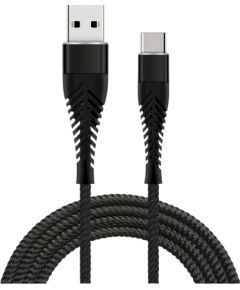Кабель Fusion Fishbone USB-A - USB-C, 30 Вт | 3А | 1,5 м, черный