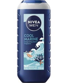 Nivea Men Cool Marine 3 in 1 Shower Gel - Sprchový gel na pokožku a vlasy 250ml