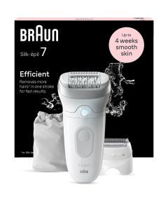 Braun Silk-épil 7-041 (white/silver, incl. storage bag, shaving head, + trimmer head for sensitive areas)