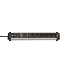 Brennenstuhl Premium-Protect-Line 6-way power strip (black/aluminium, 5 metres, 60,000A surge protection)