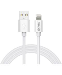 Kabelis SAVIO USB-A – Lightning 1 m, White, 2.4A