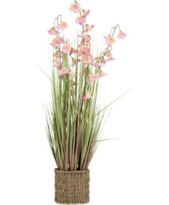 Mākslīgais zieds IN GARDEN H87cm, violets pulkstenītis, zāle ar podiņu