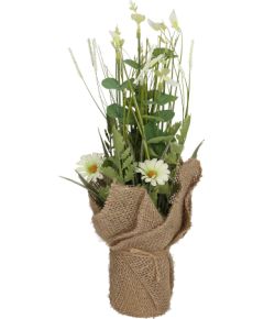 Mākslīgais zieds IN GARDEN H35cm, balta margrietiņa, zāle ar podiņu