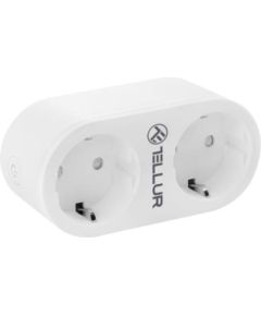 Tellur WiFi AC Dual Plug, Energy reading, 16A, 2400W