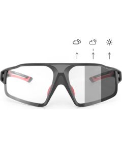 Rockbros SP216BK UV400 photochromic cycling glasses, black and red