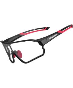 Rockbros 10135 UV400 photochromic cycling glasses, black and red