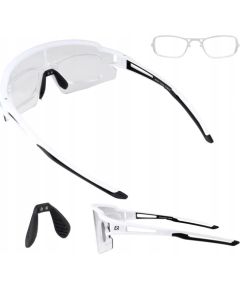 Photochromic cycling glasses with UV protection and corrective insert, Rockbros, white