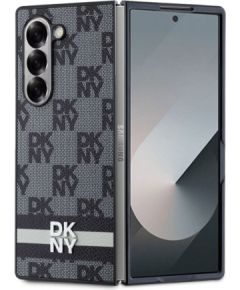 DKNY -  DKNY PU Leather Checkered Pattern and Stripe Case for Samsung Galaxy Z Fold 6 Black