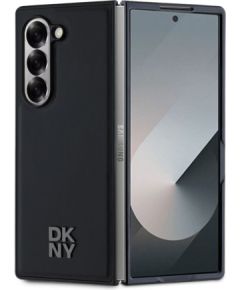 DKNY -  DKNY PU Leather Stack Logo MagSafe Case for Samsung Galaxy Z Fold 6 Black