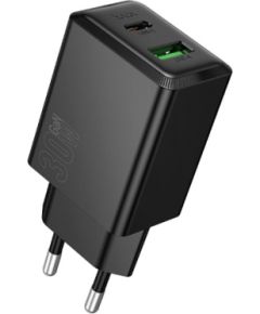 Сетевая зарядка Hoco N71 30W GaN USB-C/USB-A черная