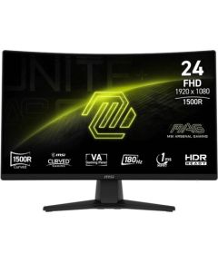 LCD Monitor MSI MAG 242C 23.6" Gaming/Curved/Frameless Matte Panel VA 1920x1080 16:9 180Hz 1 ms Colour Black MAG242C