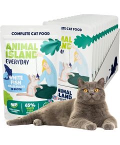 ANIMAL ISLAND Everyday White fish fillets in broth - wet cat food - 12 x 85g