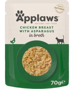 APPLAWS Chicken fillet with asparagus in broth - wet cat food - 70g