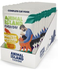 ANIMAL ISLAND Everyday Poultry and liver in jelly - wet cat food - 12 x 85g