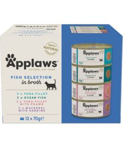 APPLAWS Fish selection multipack in broth - wet cat food - 12x70g