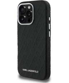Karl Lagerfeld Grained PU Repeated Logo MagSafe Case Aizsargapvalks priekš Apple iPhone 16 Pro