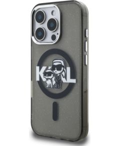 Karl Lagerfeld IML Glitter Karl and Choupette Sketch MagSafe Case Aizsargapvalks priekš Apple iPhone 16 Pro Max