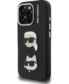 Karl Lagerfeld Grained PU K&CH Heads Case Aizsargapvalks priekš Apple iPhone 16 Pro Max
